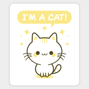 I'm A Cat! - Yellow Kitty Sticker